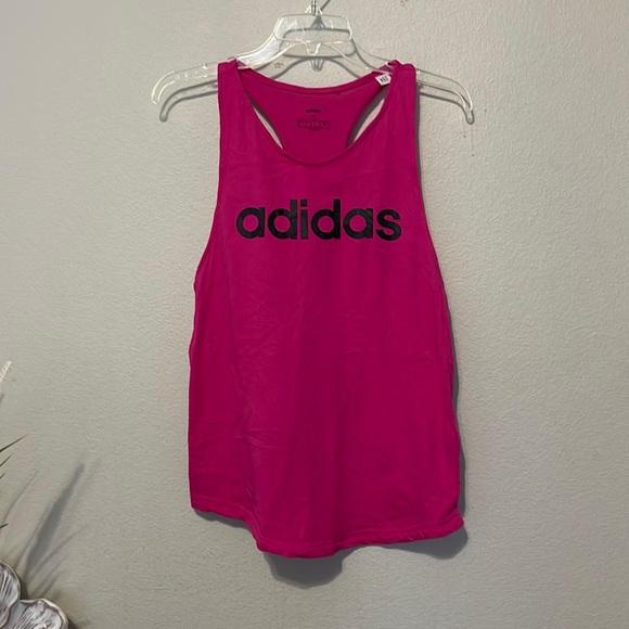 ADIDAS HOT PINK RACERBACK TANK TOP - Picture 1 of 5